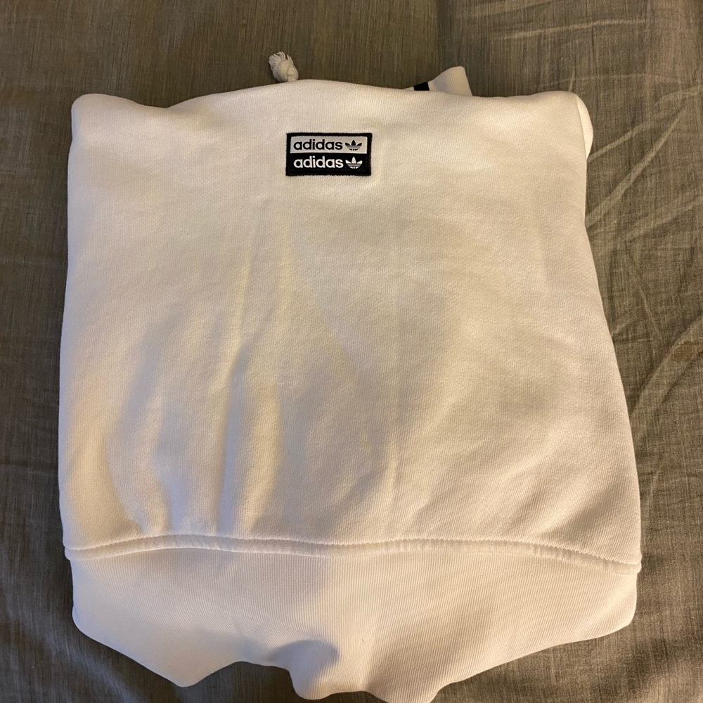 White Adidas cropped sweatshirt